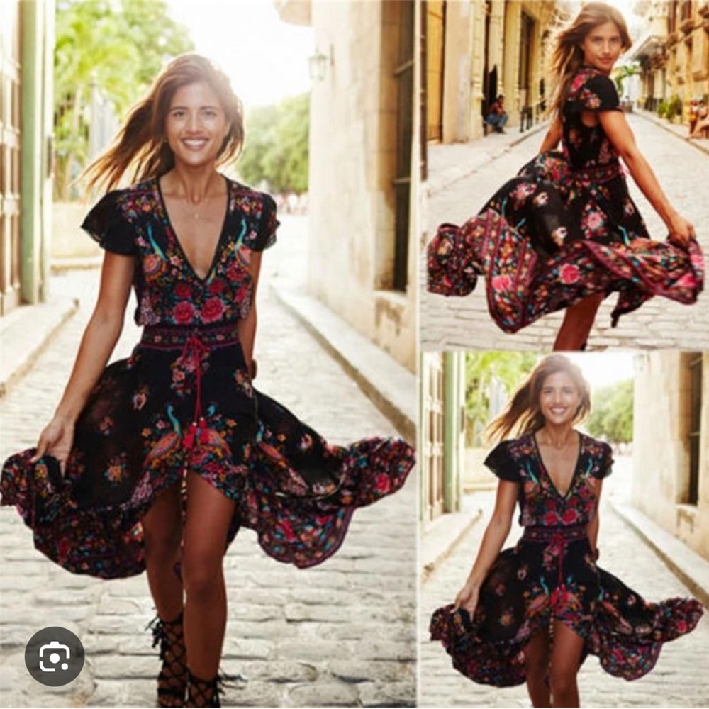Boho Vintage Floral Dress-NEW